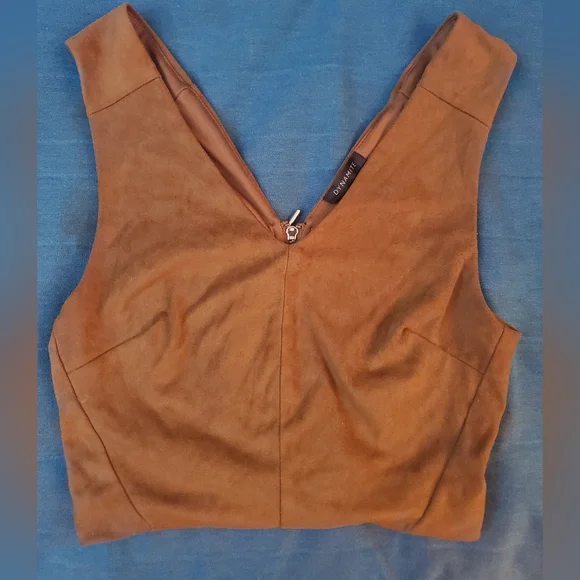 Brown Faux Suede Crop Top from Dynamite - Picture 7 of 7